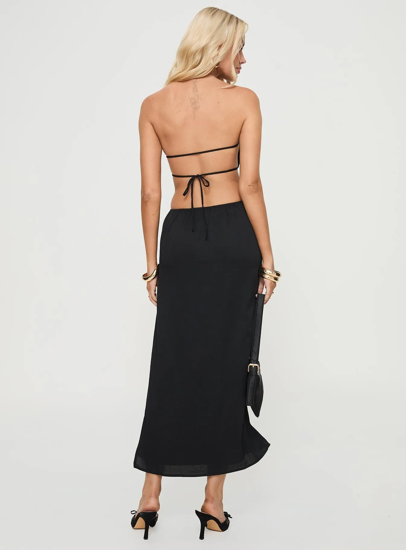 Tailor Strapless Maxi Dress Black The elegant fit of this dress enhances your figure while providing plenty of comfort