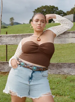 Kallista Top Brown Curve StretchFit Design