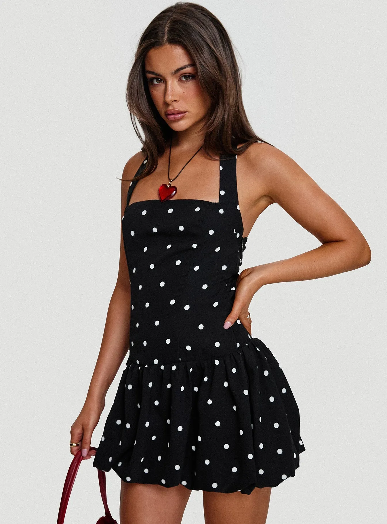 Gigli Bubble Hem Mini Dress Polka Dot UV Protection
