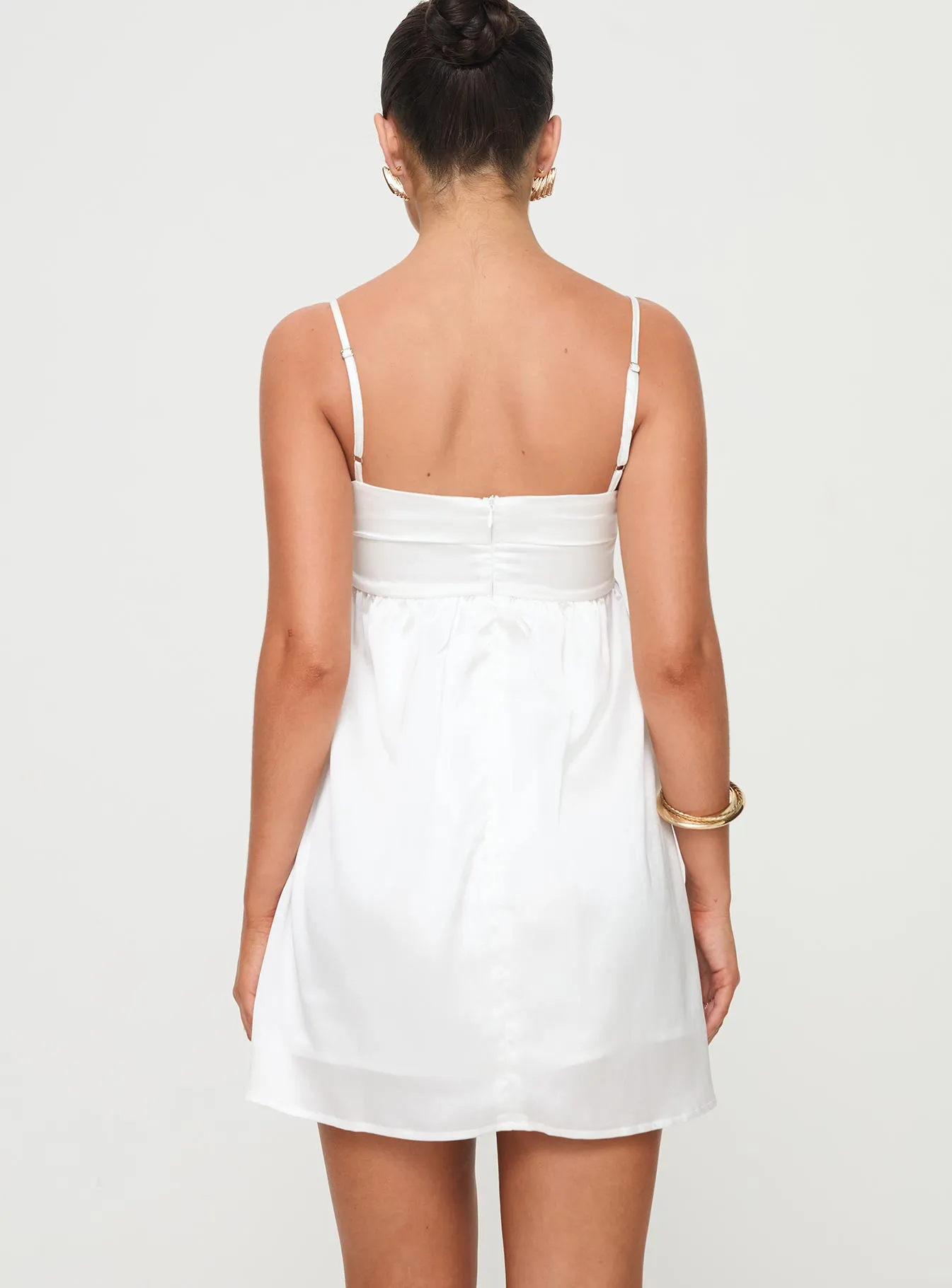 Shine Rush Comfy Fashion Ortega Mini Dress White