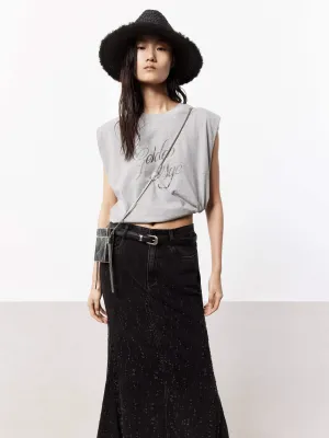 NeutralTonesCollection Travel Fashion Sleeveless Letter Print T-shirt