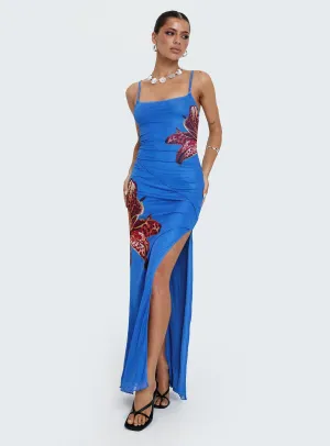 Chic dress for casual outings Bespoke Maxi Dress Blue