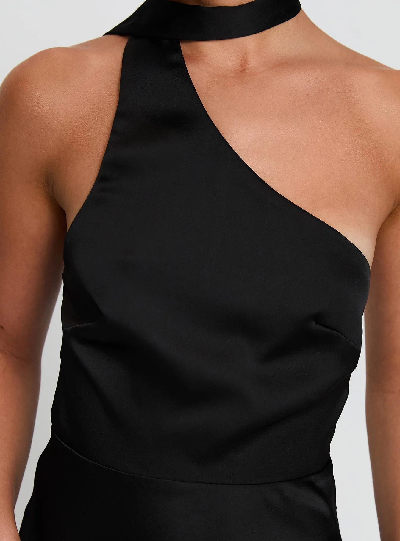 Elixaire Scarf Maxi Dress Black Story Wear Coral Glow