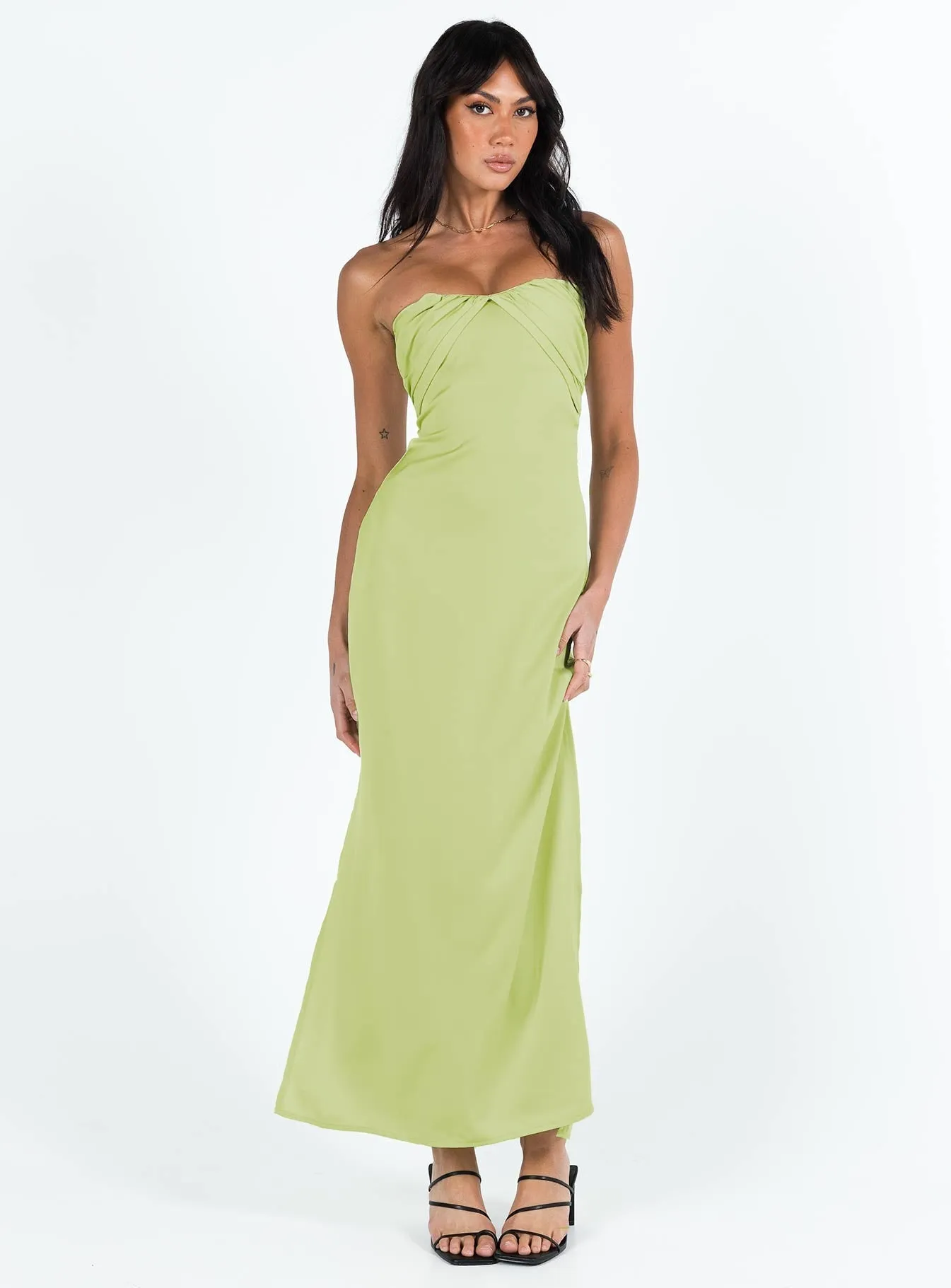 Agate Shine Irena Strapless Maxi Green
