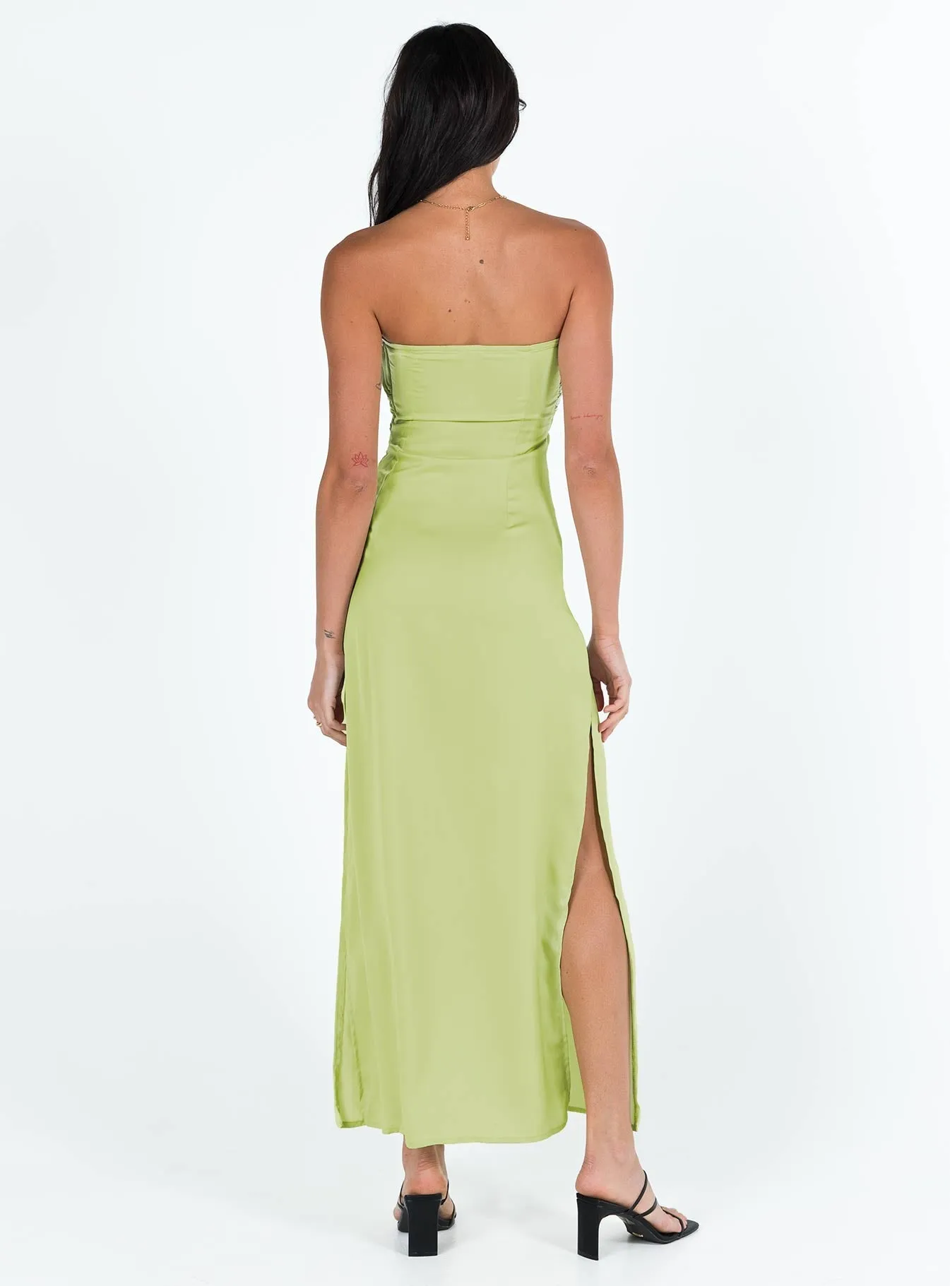 Irena Strapless Maxi Green White Peak Love Mood