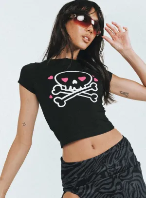 Y2K Skull Graphic Tee Black High-Quality Cotton Perfect Fit