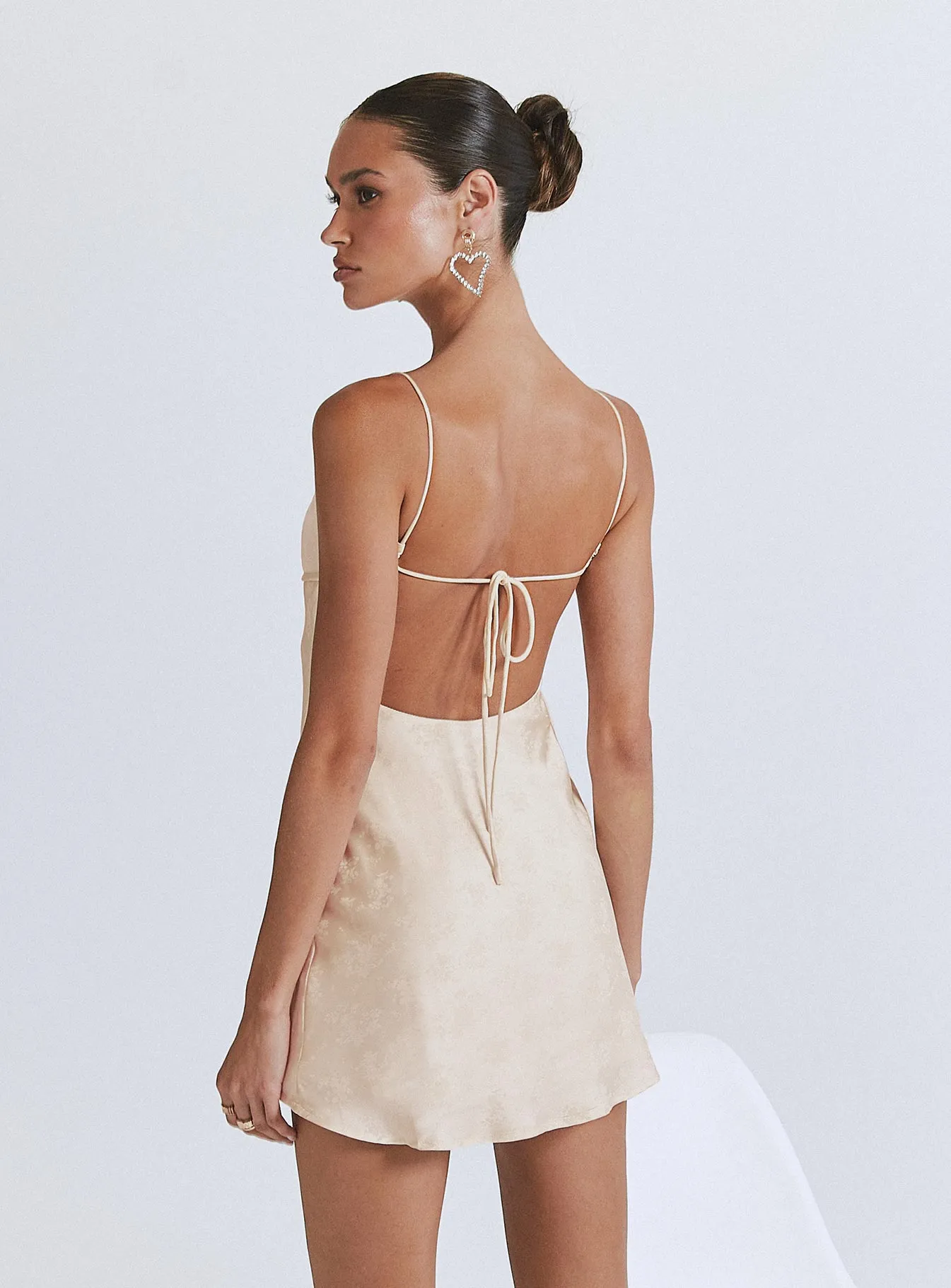 Easy Care Fabric Clemence Mini Dress Champagne
