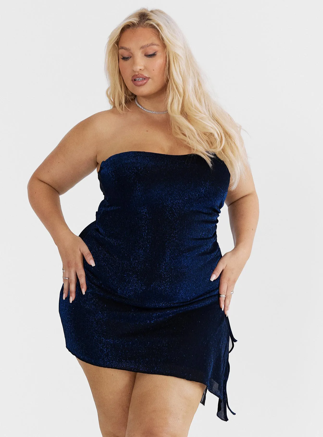 Party Soft Donelli Mini Dress Navy Curve