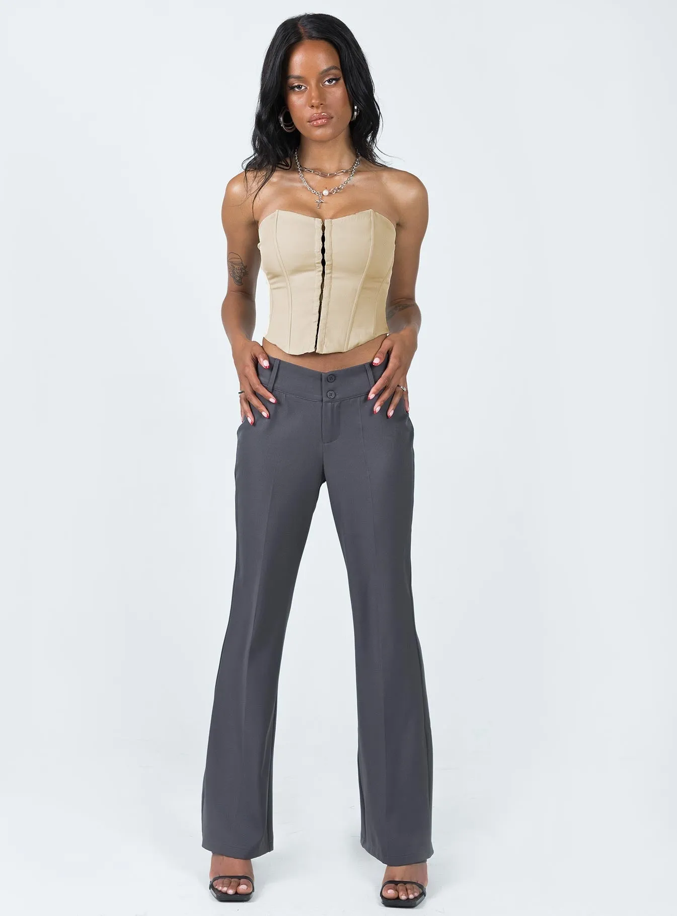 ReflectiveAccents BoxyCrop Archer Corset Top Bone