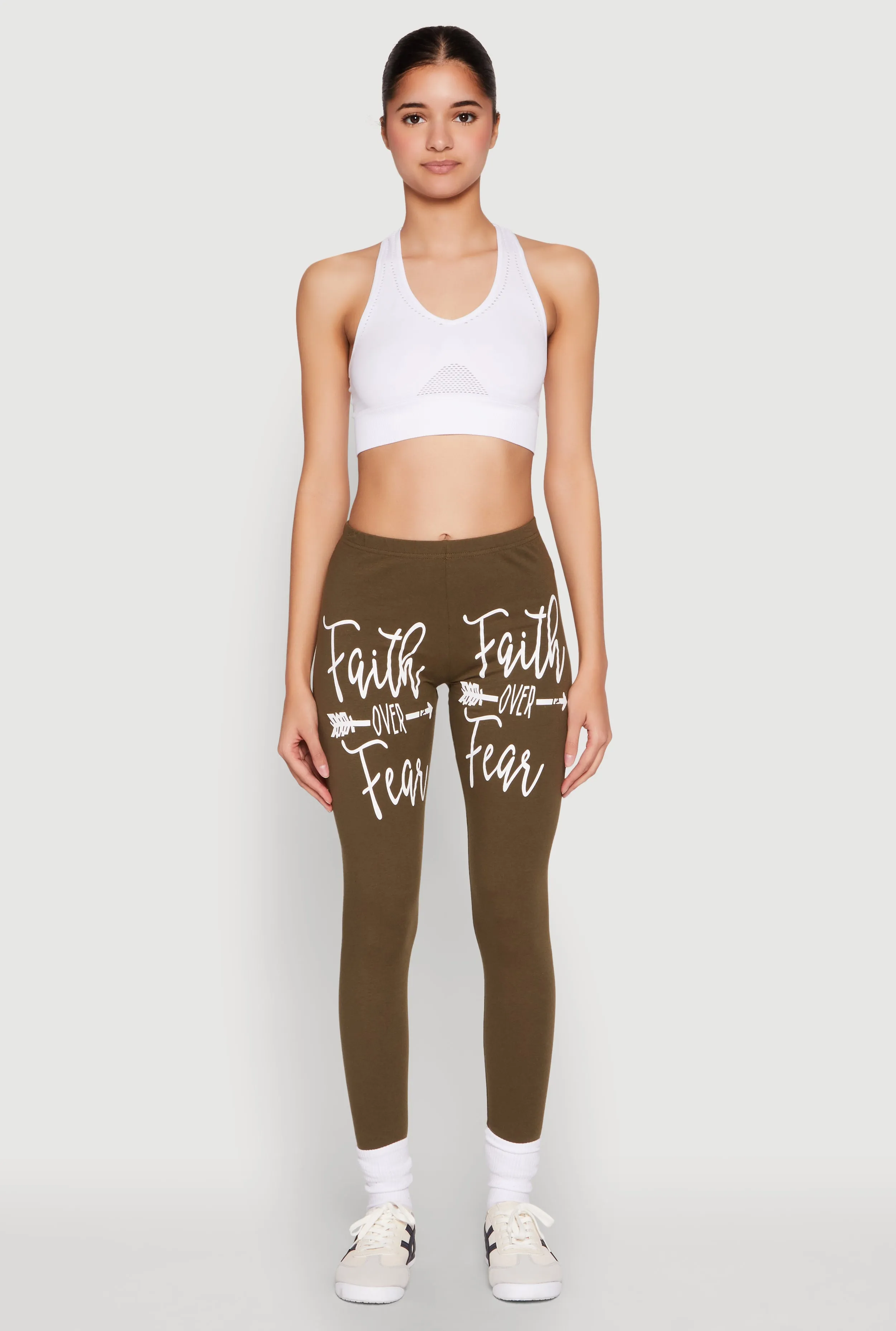 Compression Support Mountain Hike Faith Over Fear Leggings