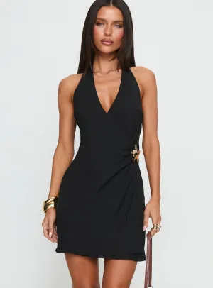 Comfortable party dress Heart of the Reef Halter Mini Dress Black