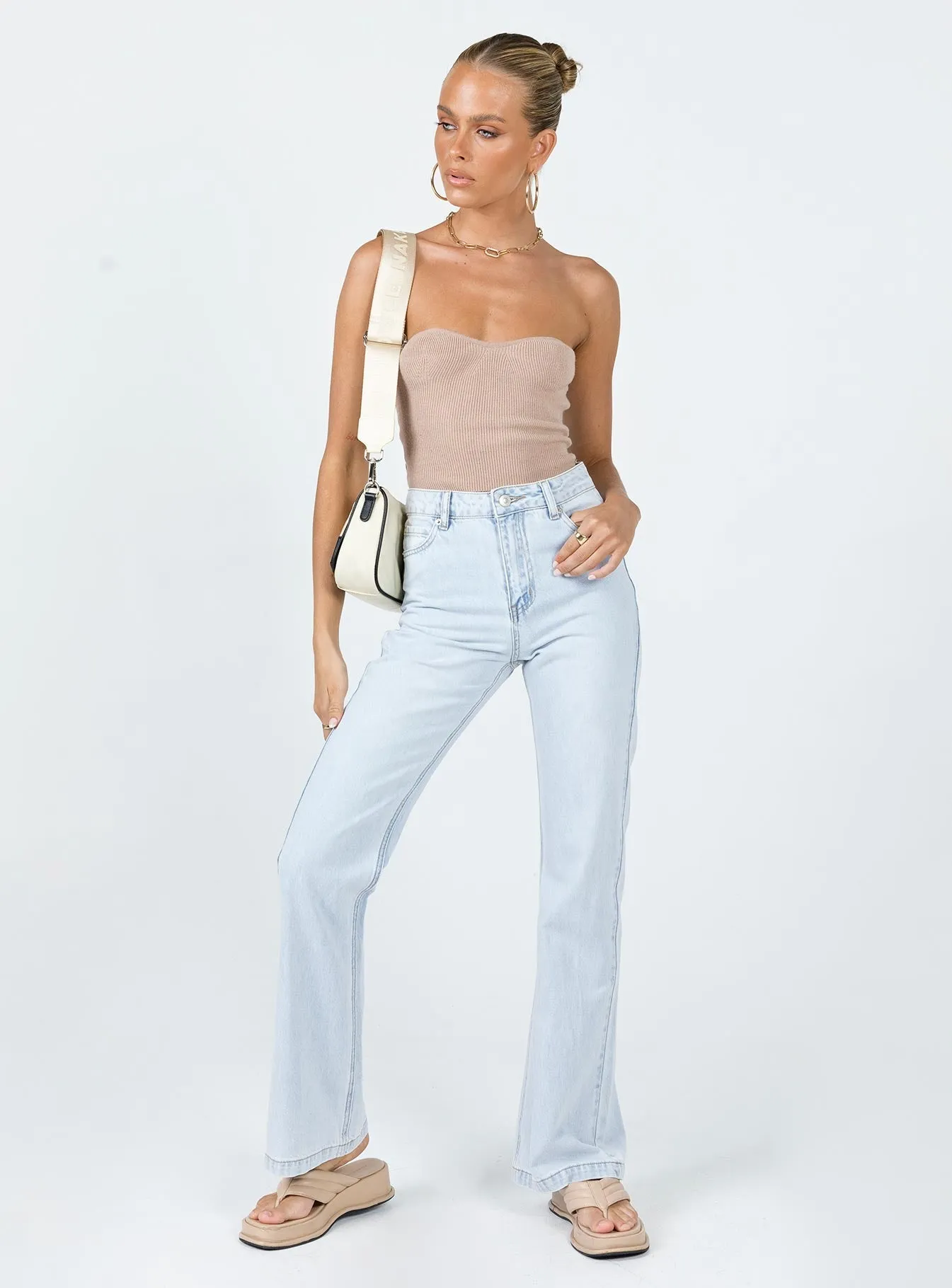Mostar Bootleg Light Wash Denim Jeans Utility Style clean look
