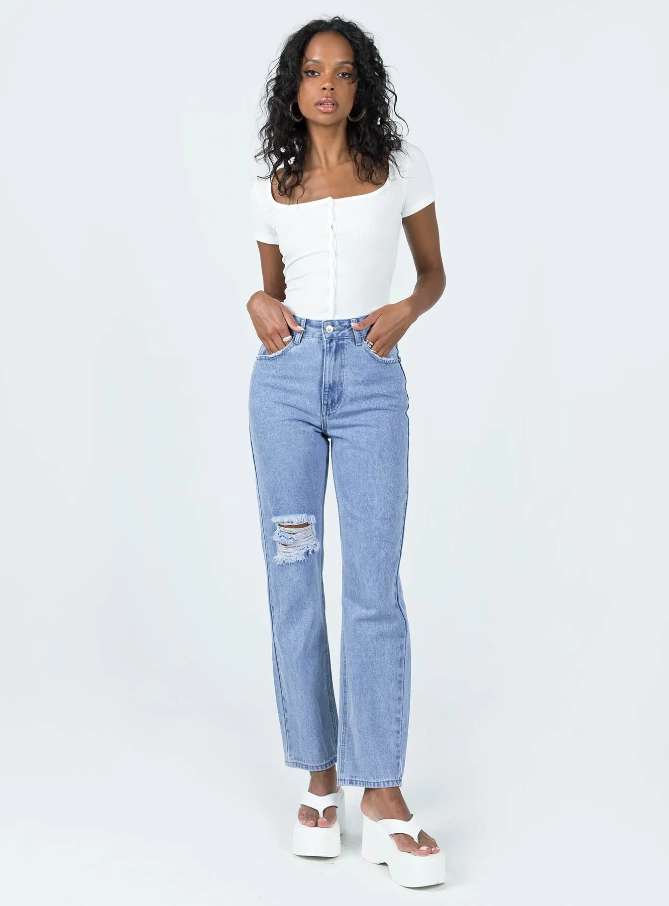 Ora Mom Jean Denim Flexible Fabric