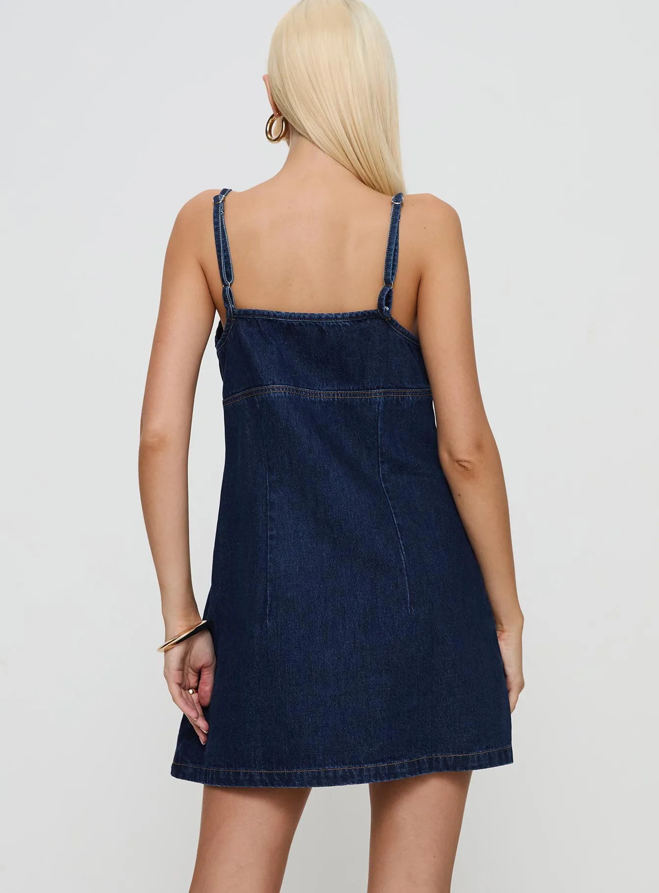Hot Rush Adria Denim Mini Dress Indigo