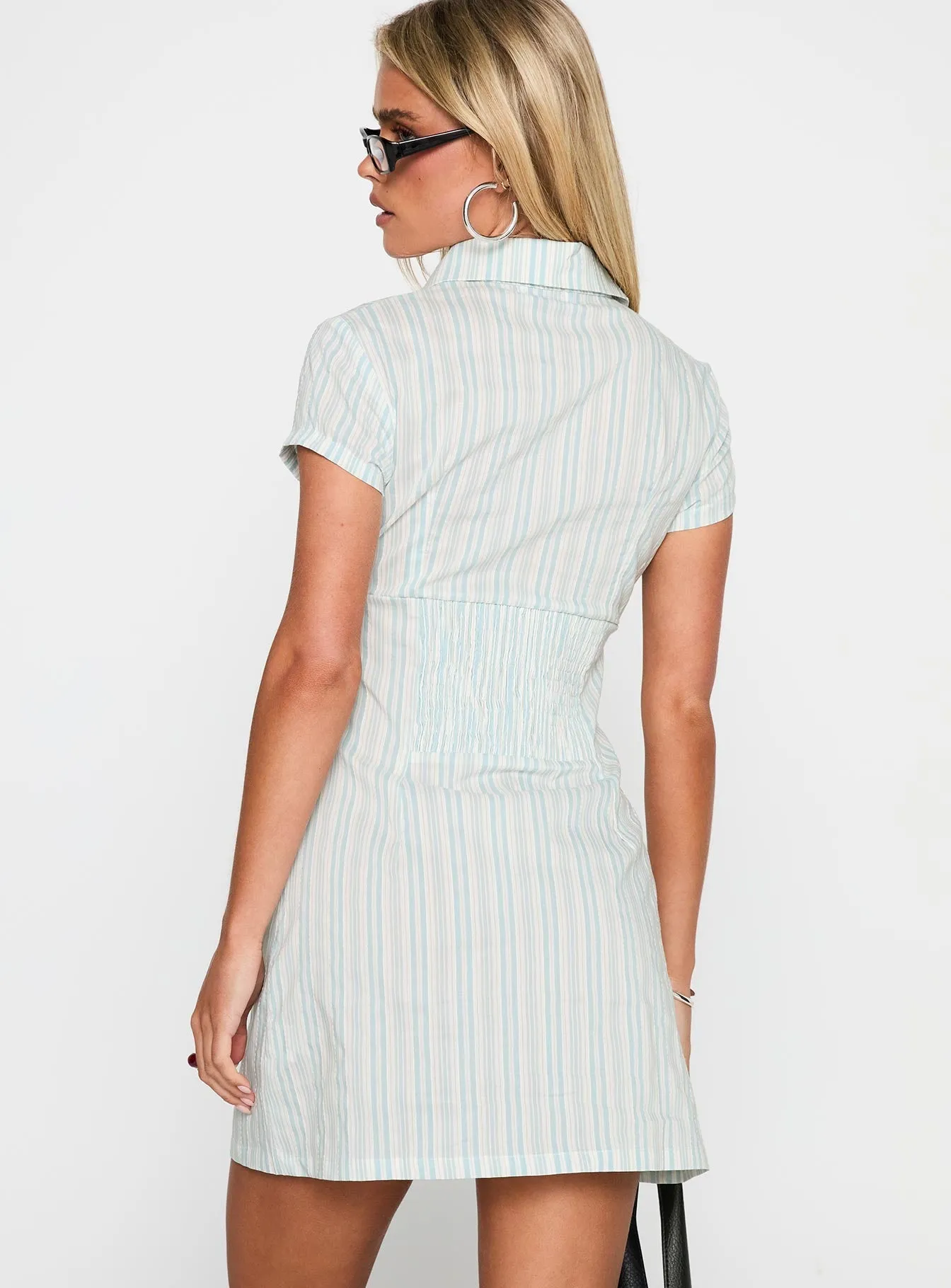 fun mini Edge Soft Motley Mini Dress Blue / White Stripe