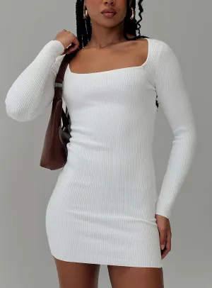 Zaatar Long Sleeve Mini Dress White Scene Mode Edge Mood