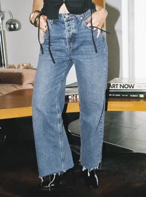 Fawcett Jeans Dark Wash Denim Petite No Gap Waistband