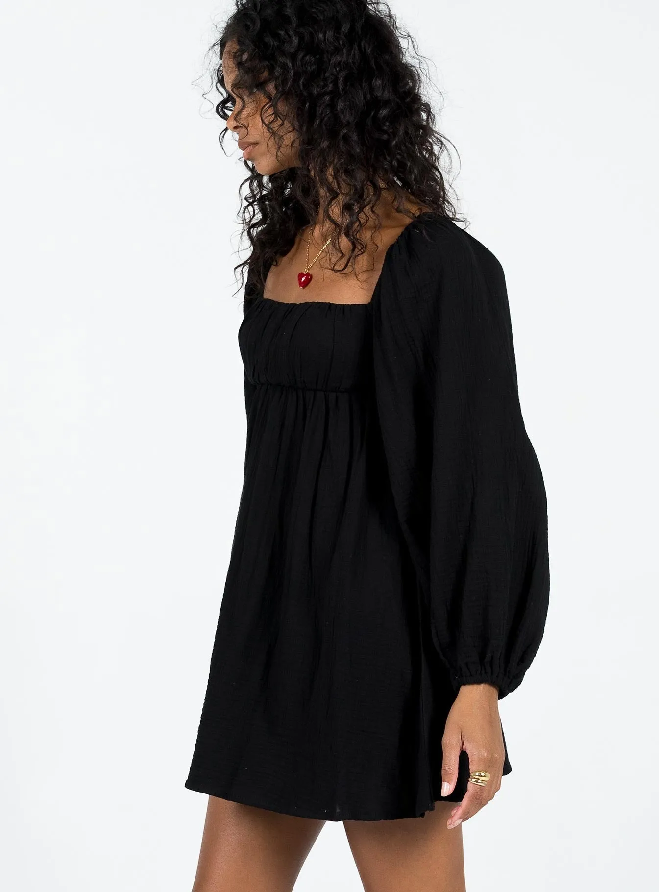 Let's Dance Mini Long Sleeve Dress Black High Light