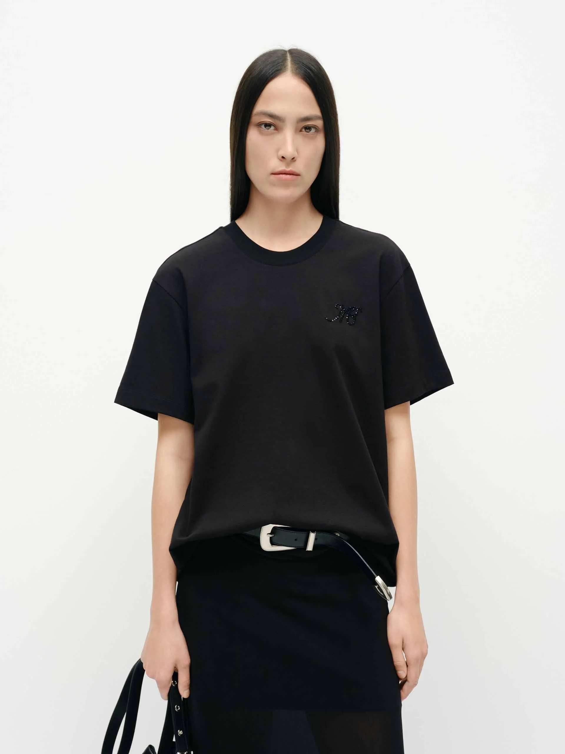 Back Cutout Cotton T-shirt Sustainable