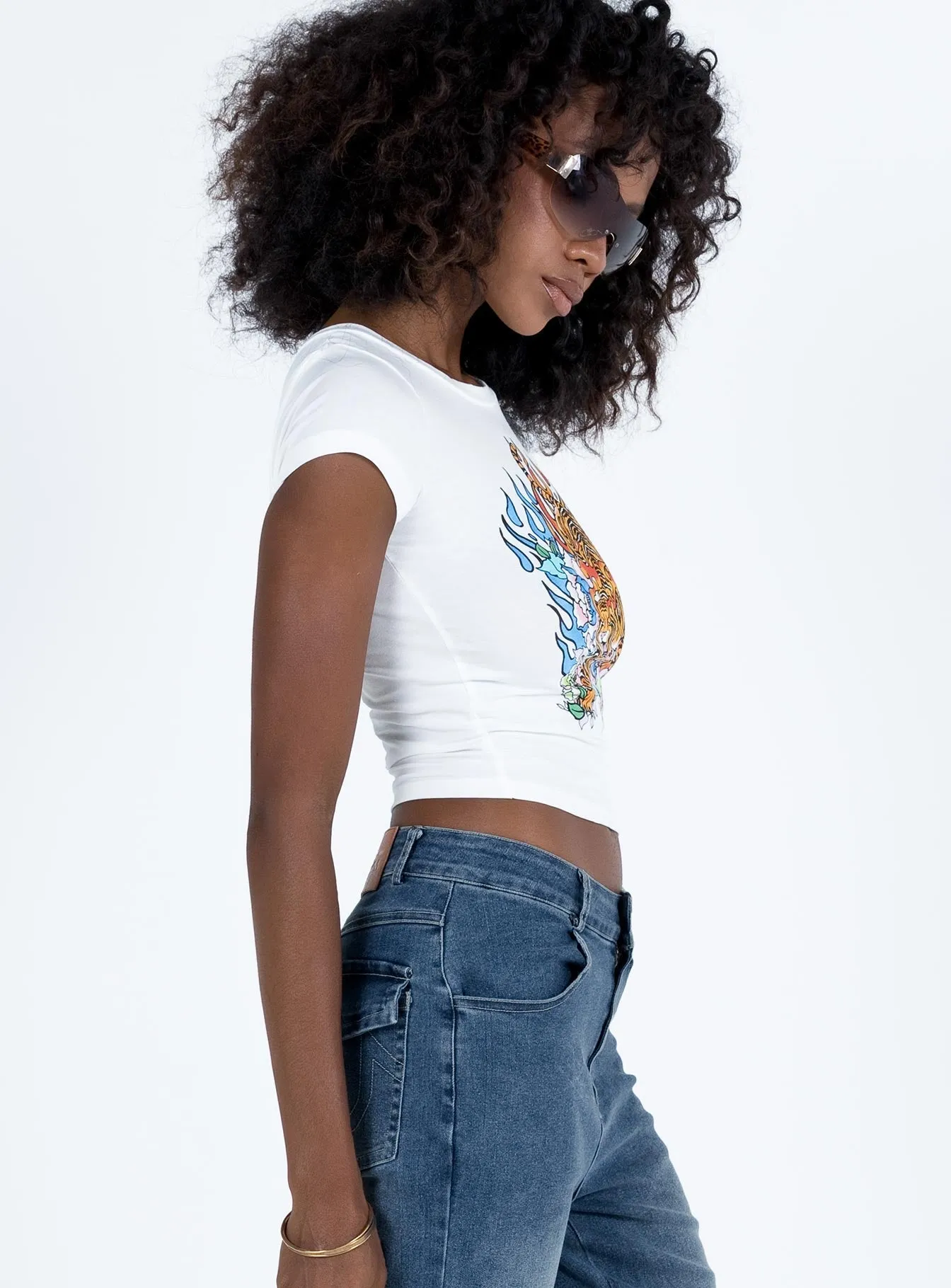 Non Restrictive Fit Carrero Top White