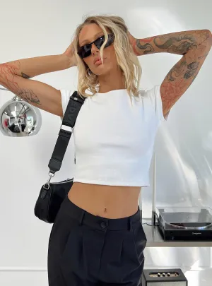 Street Smart Look Classic Crop Tee White Tall