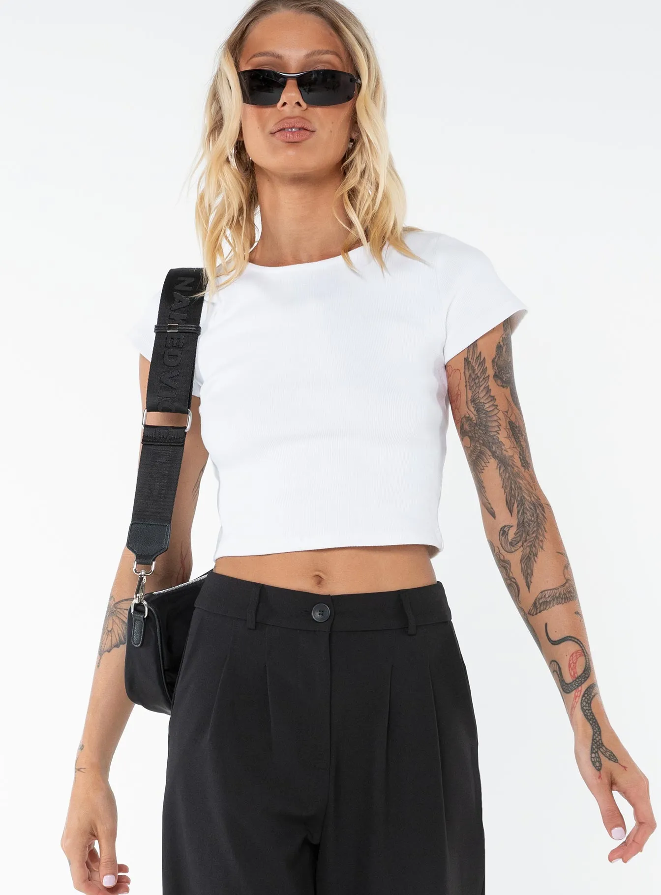 Eco Friendly Fabric Relaxed Everyday Wear Classic Crop Tee White Tall