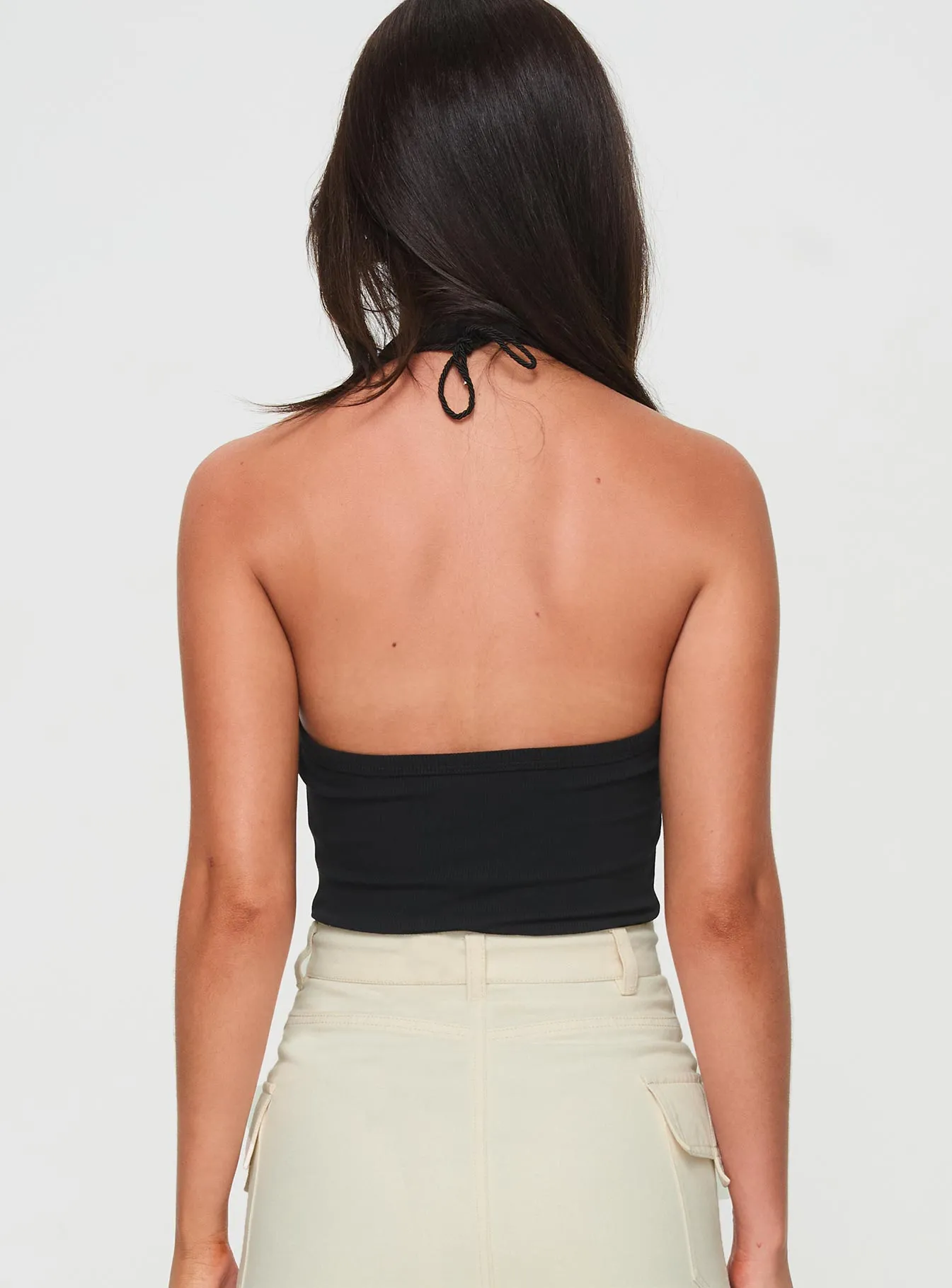 Find You Halter Bodysuit Black Flexible Vintage