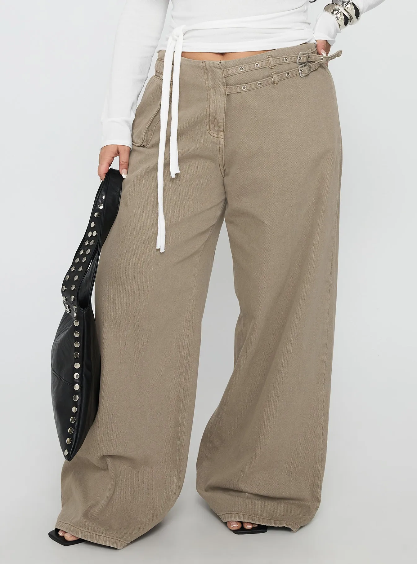 Paltrow Cargo Jeans Washed Brown Curve Base Layer Shopping Day High Quality Weekend Style