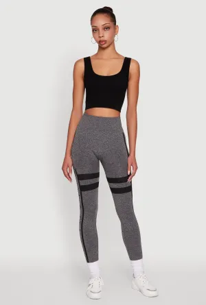 Stripe Detail Graphic Push Up Cell Phone Pocket Leggings For Men Studio Practice Stylish Basic