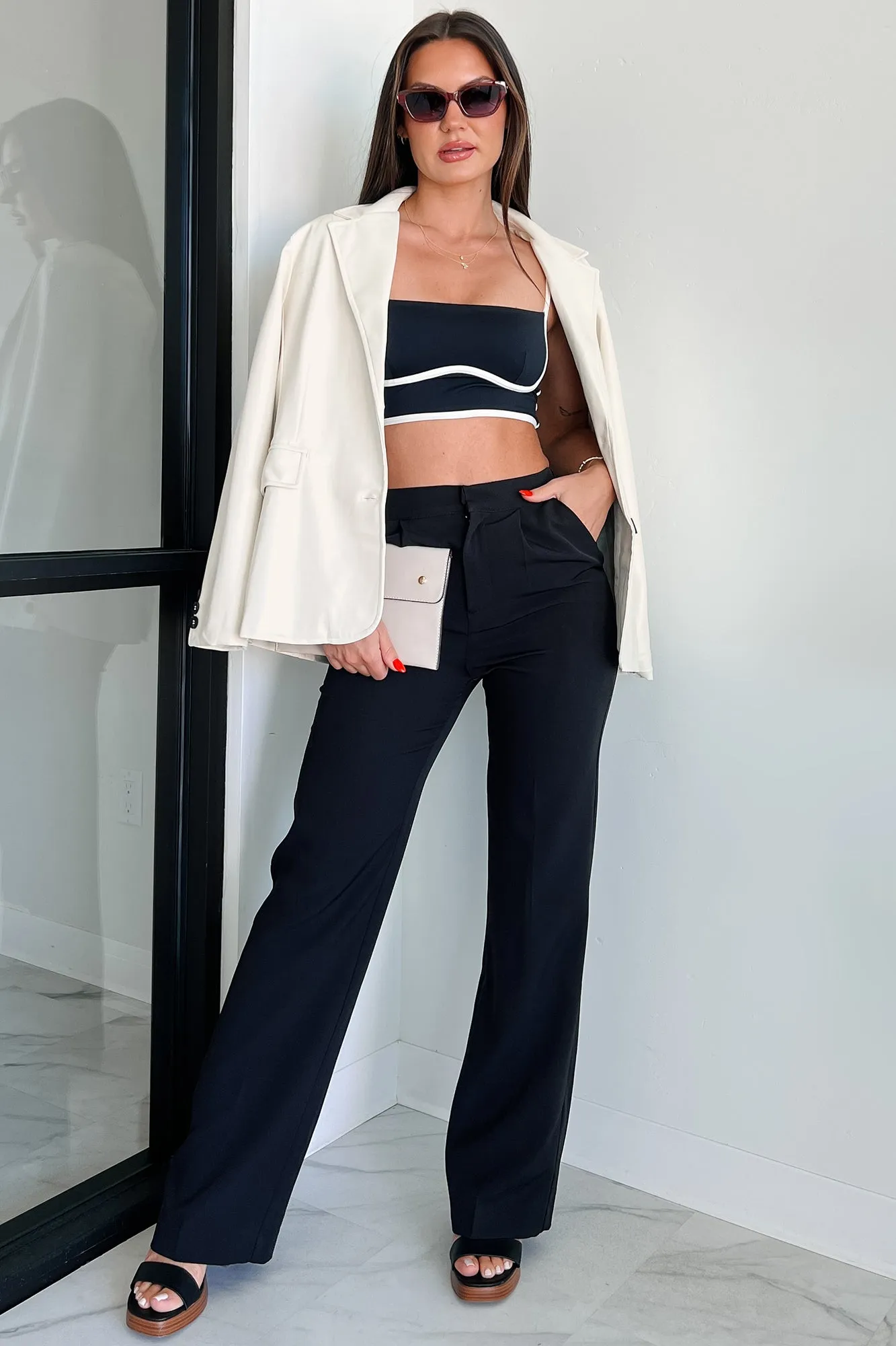 Unstoppable Energy Contrast Trim Brami Crop Top (Black) waterproof suitable for drivers