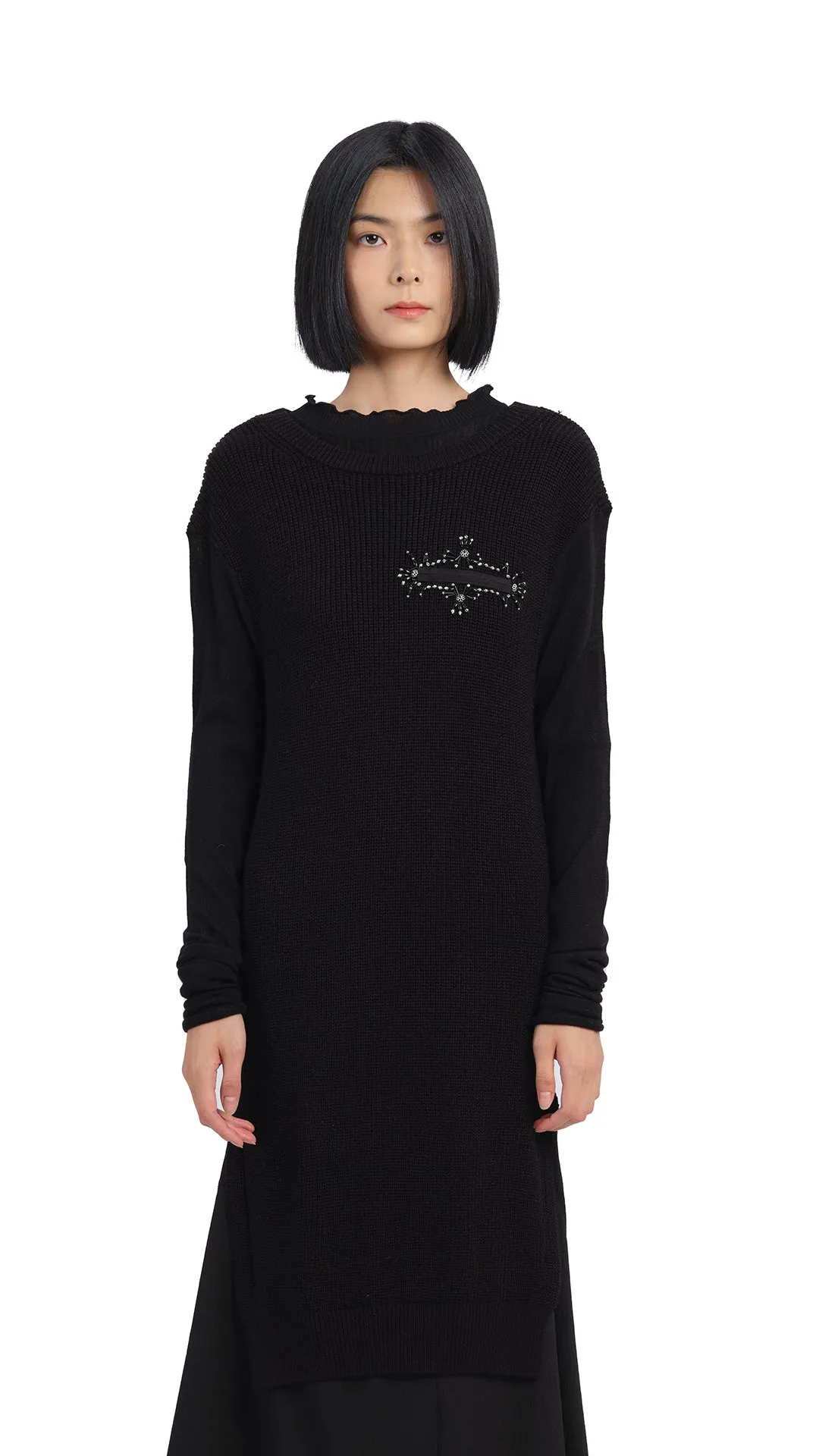 PunctureResistant Fabric DurableThreadwork Knitted With Beading Dress