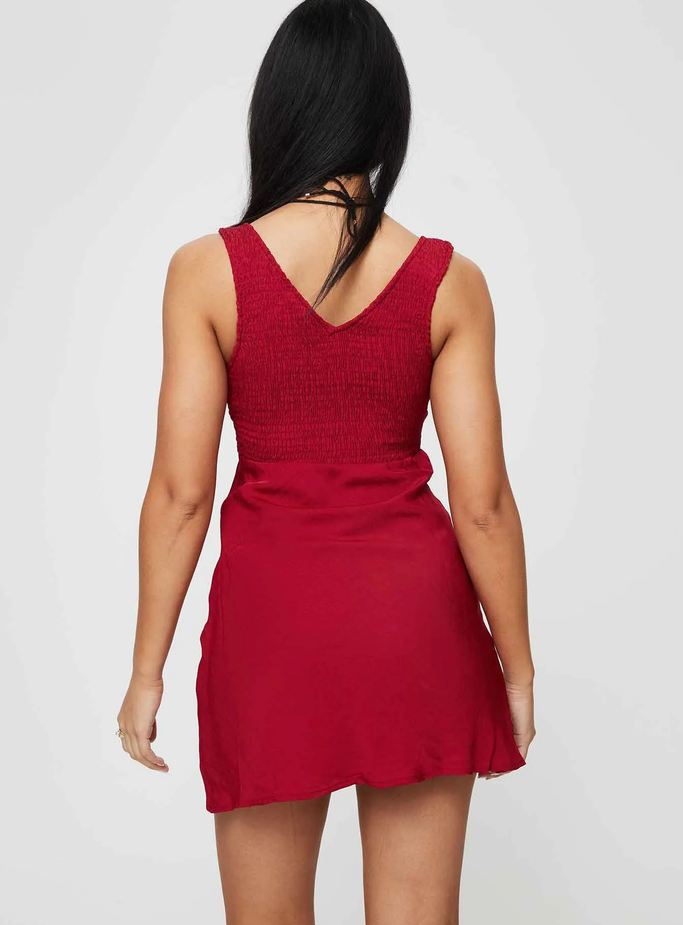 Trend Glow Glow Warm Bareena Mini Dress Burgundy