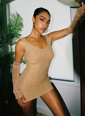 Lirella Mini Dress Beige Chic Spirit