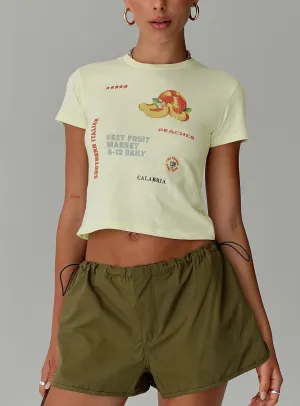 teenagers' Cozy And Warm Fruit Market Tee Yellow