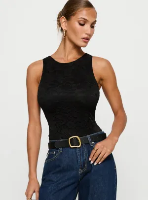 Basic Lightweight Night Club Callahan Lace Bodysuit Black