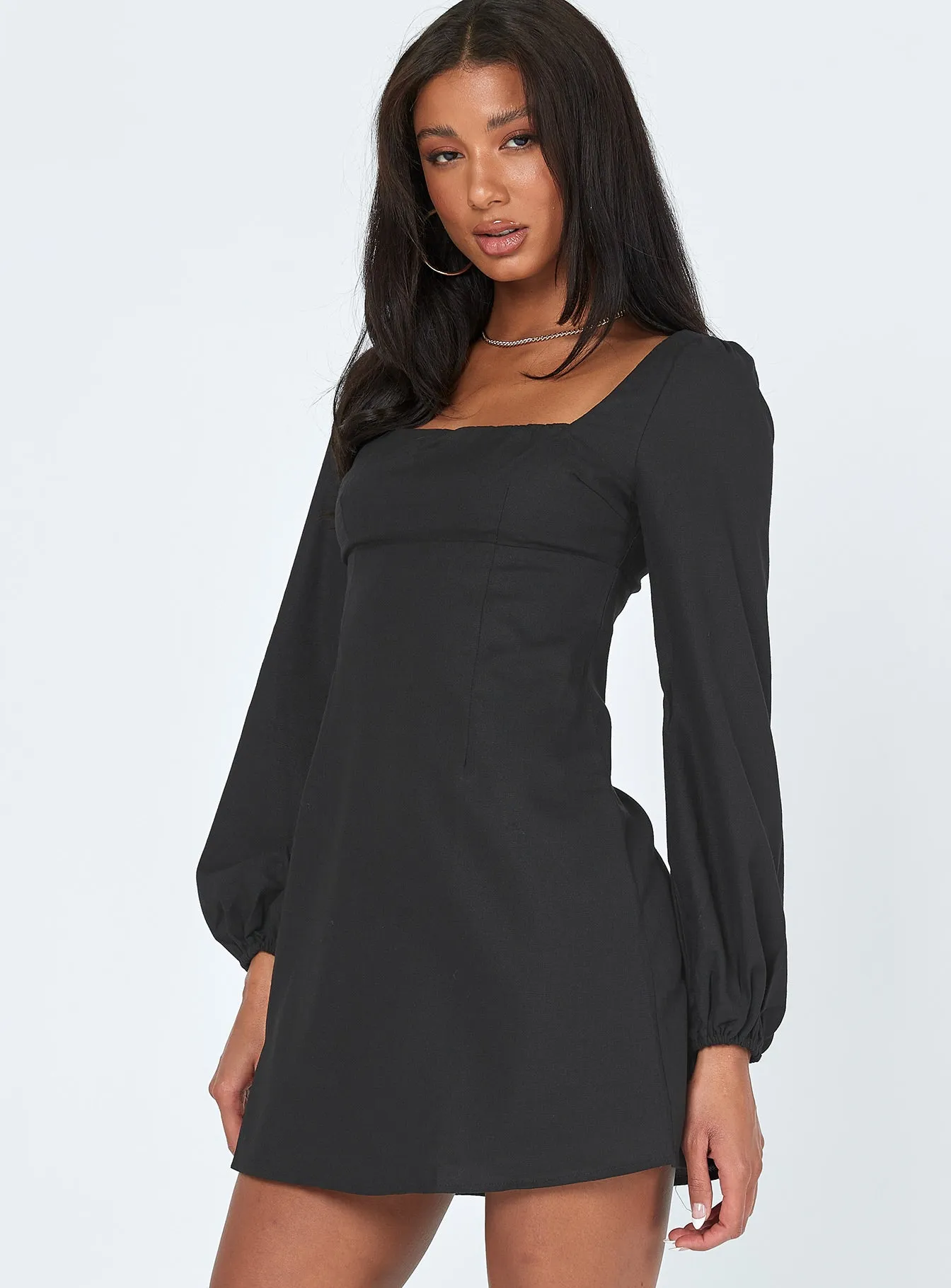 Hastings Long Sleeve Mini Dress Black Club Pop