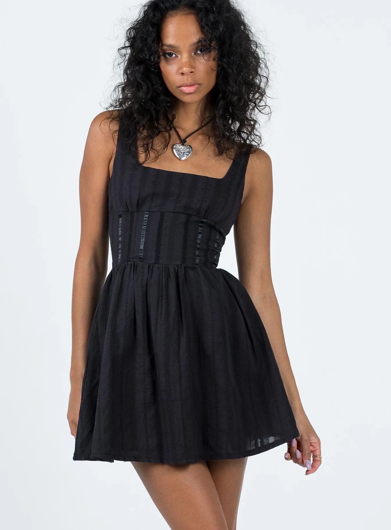 Lorinda Mini Dress Black Light Charm