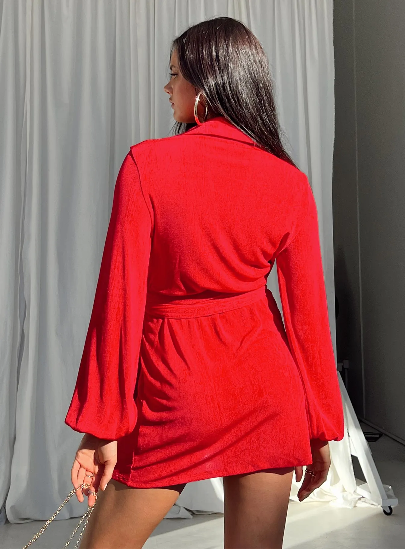 Glow Mood Pop Star Party Time Mini Dress Red