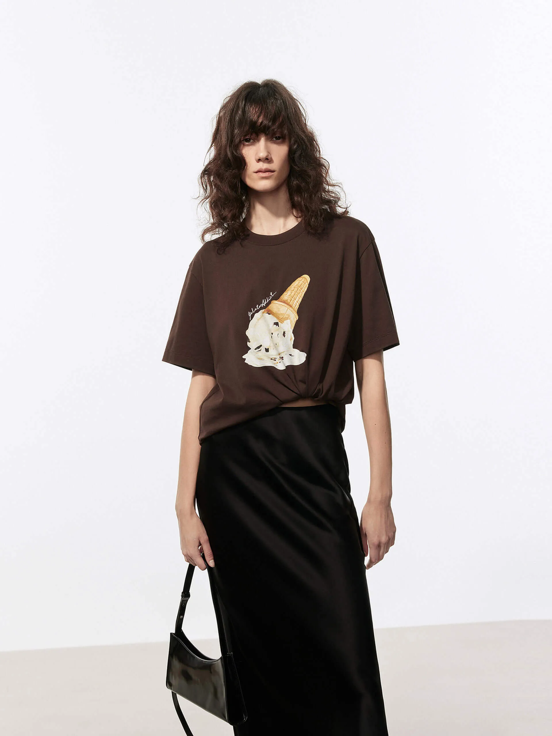Gelato Print Cotton T-shirt Wear Resistant Fabric AntiPilling
