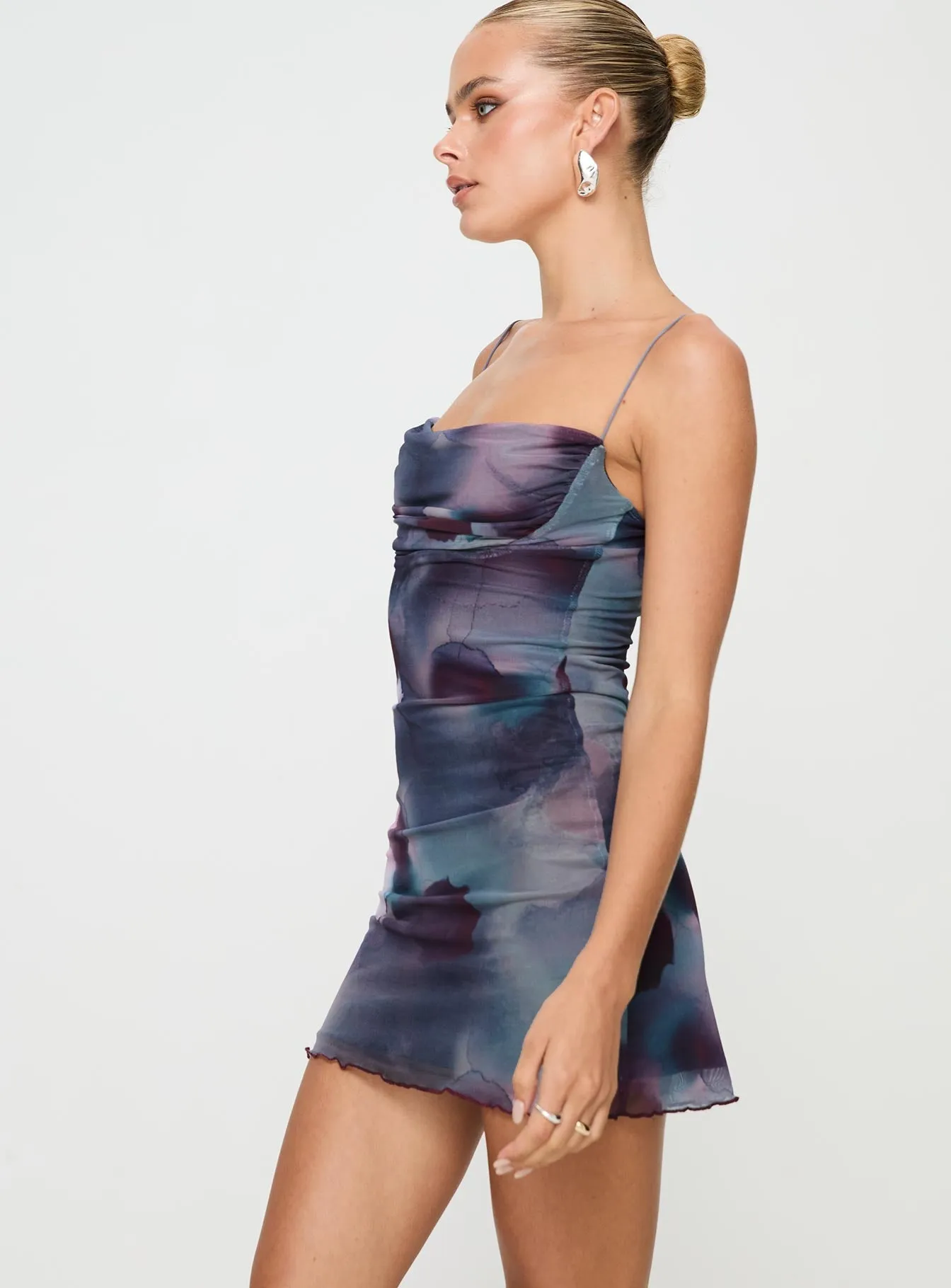 Shine Light Relaxed Vibe Sugar Mini Dress Purple Multi