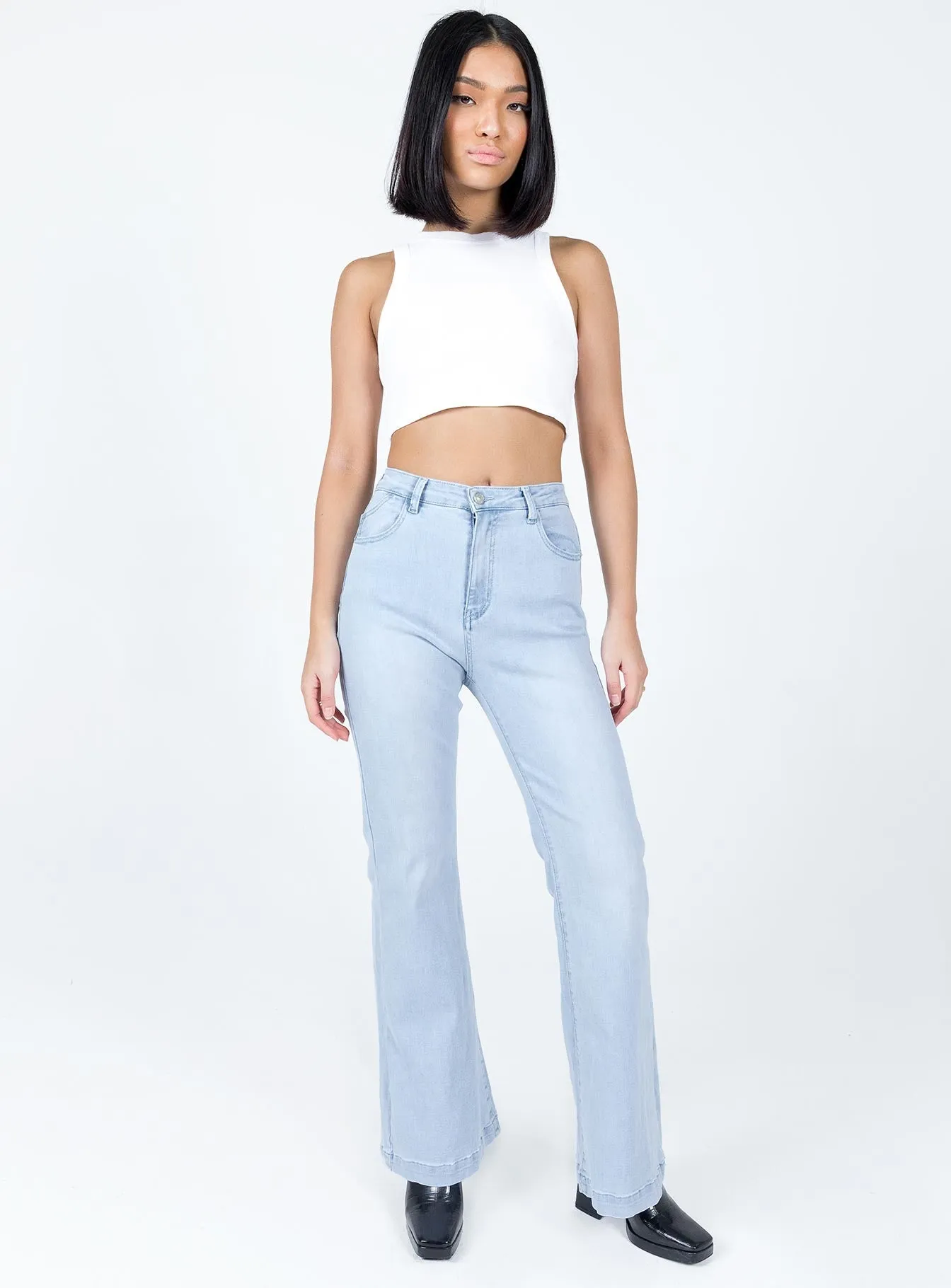 Better With You Jeans Light Wash Denim Classic Fit Modern Minimalist Stretch
