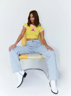 Travel Outfit Professional Wear Relaxed Feel Motel Parallel Jeans Super Light Wash