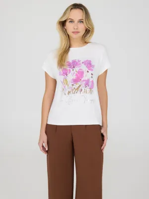 Floral Print Graphic T-Shirt LowMaintenance ConvertibleStyle