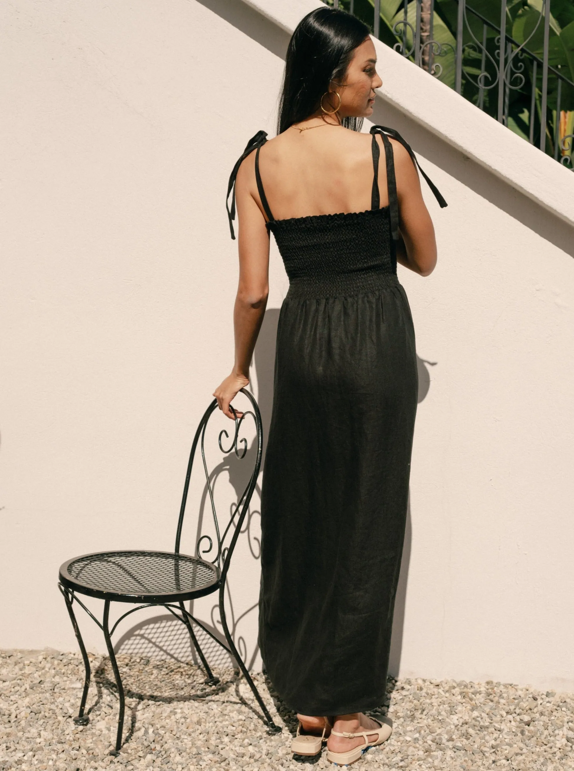WindproofInterior Sophie Dress - Black Linen