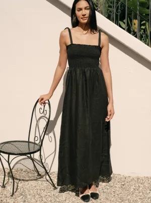 Model Edge OdorResistant Material Sophie Dress - Black Linen