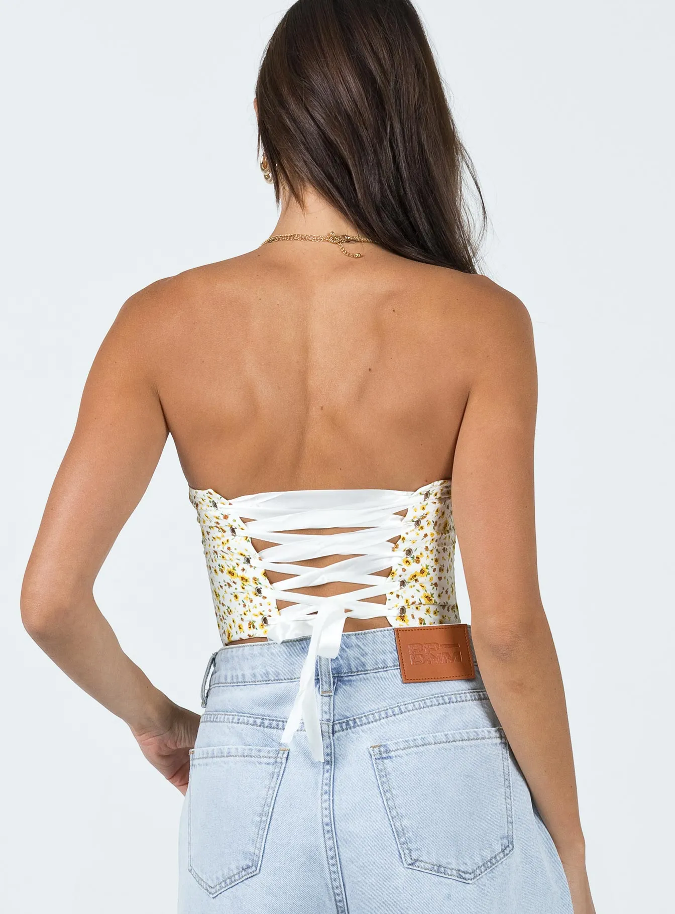 Endless Love Corset Top Floral Adjustable Cuff System Smooth Stitching
