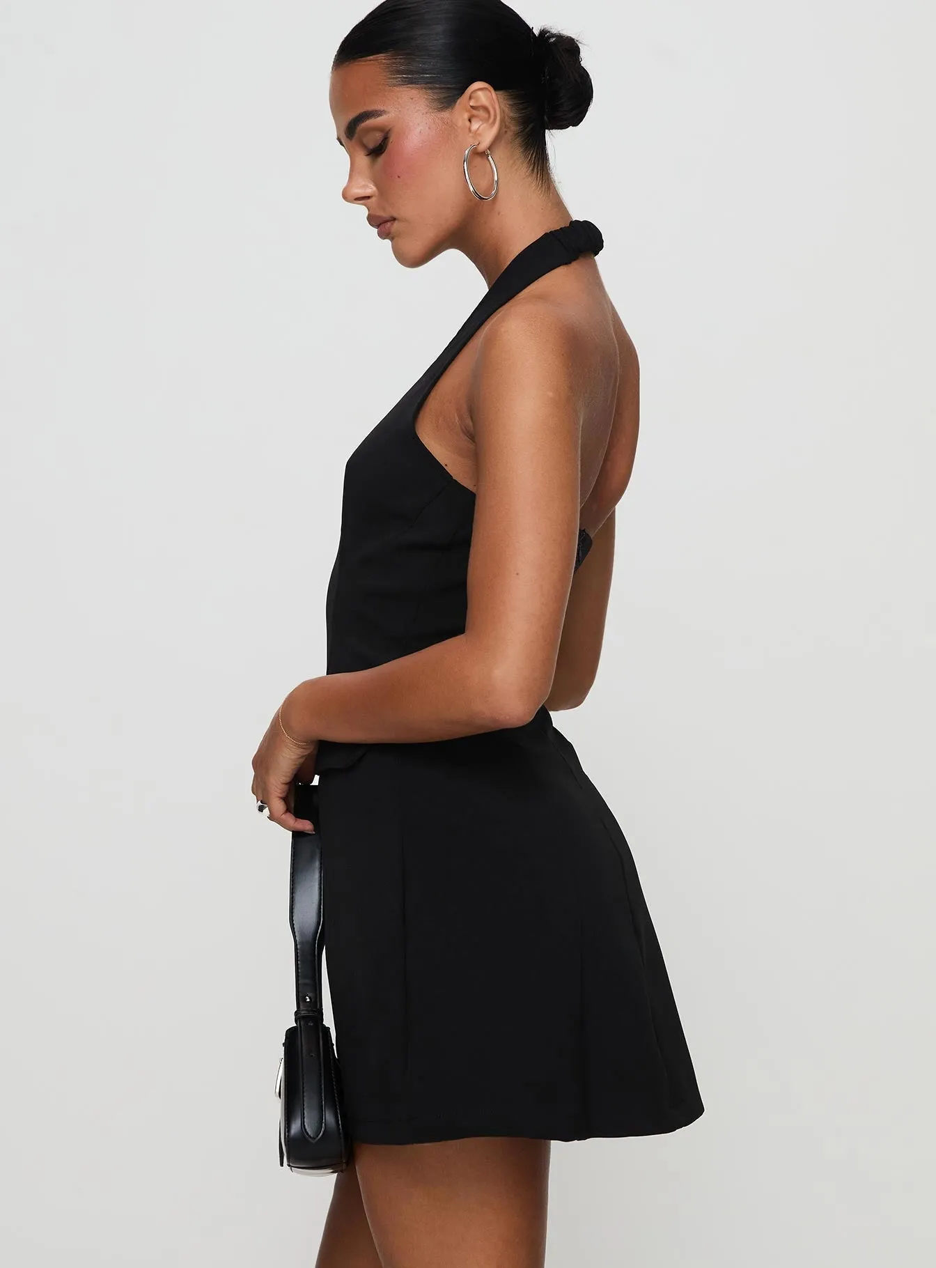 Emanuela Halter Mini Dress Black Trend Mode