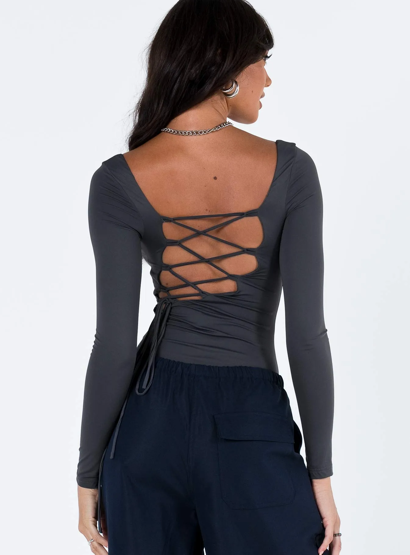 Loose Flexible Casual Bold Corthay Bodysuit Grey