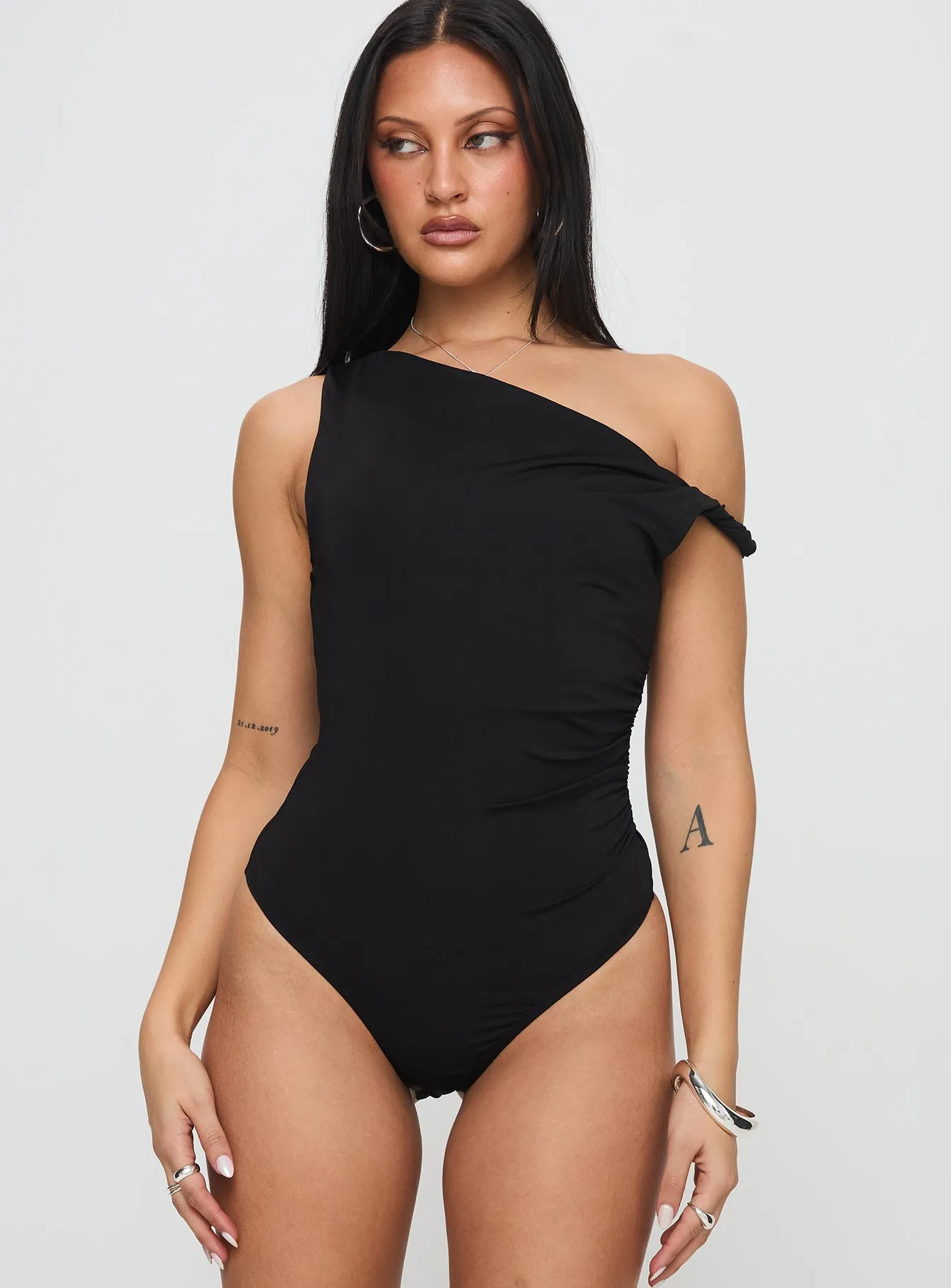 Elegant Casual Leclerc Bodysuit Black