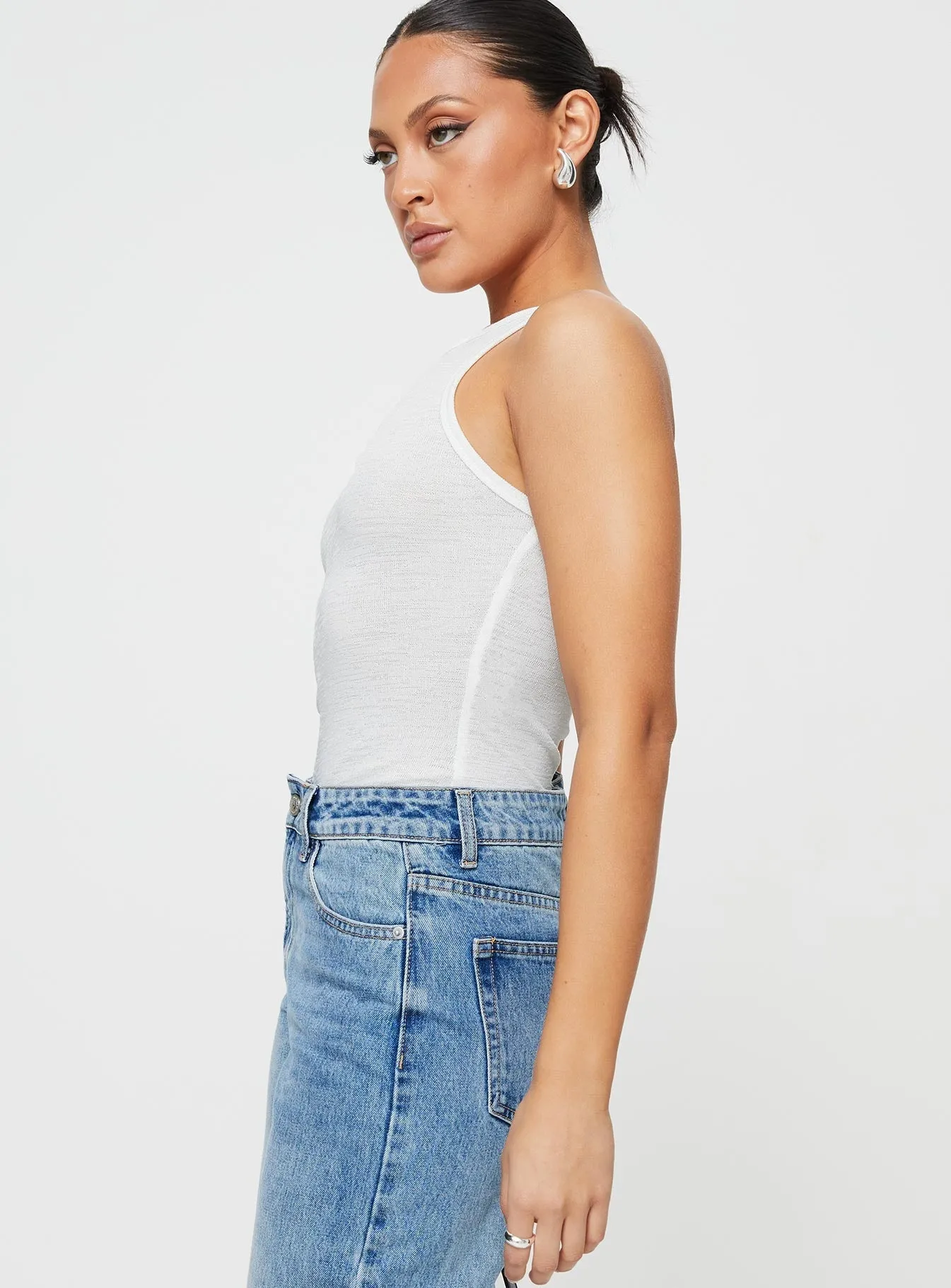 Mayrelle Bodysuit White Urban Charming Office work